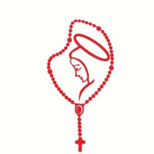 Rosary sticker - red