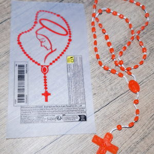 Rosary - red (car window)