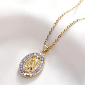 Necklace with Our Lady of Guadalupe pendant
