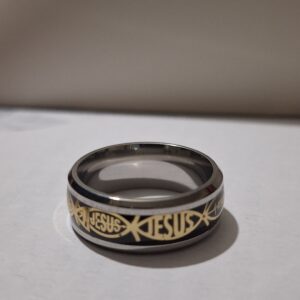 Men's Fisher of Men ring: black and gold