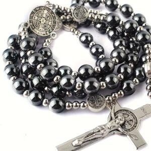 St. Benedict Rosary - black