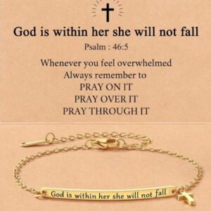 Bracelet - God is within her she will not fall