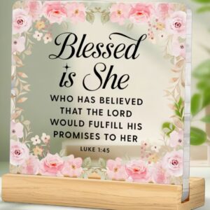Acrylic Desk Plaque - Blessed is She