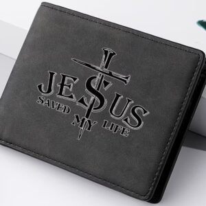 Men's Wallet- Jesus Saved My Life (black)