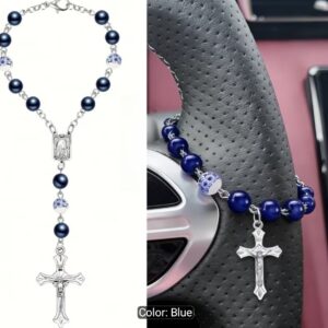 Car rosary - blue