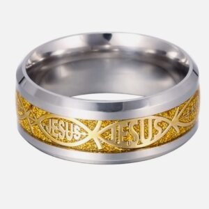 Men's Fisher of Men ring: silver and gold