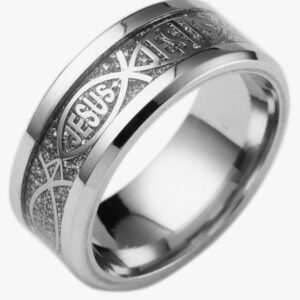 Men's Fisher of Men ring: silver on silver