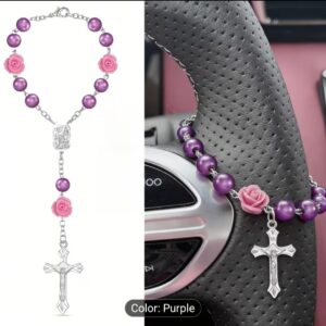 Car rosary - purple