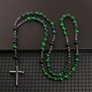 Black and green tiger-eye rosary