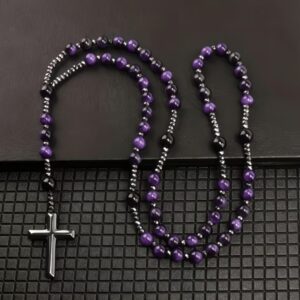 Purple tiger-eye rosary