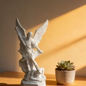 St. Michael the Archangel figurine - white