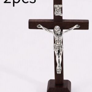 Wooden car crucifix - dark brown